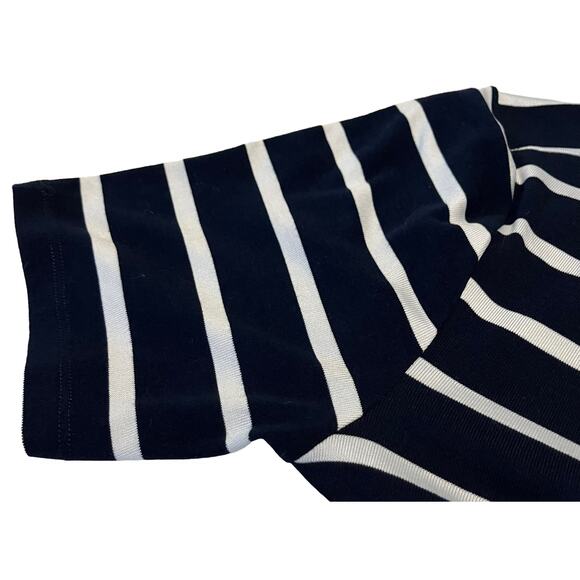 HYFVE SHORT SLEEVE, WRAP AROUND WAIST MAXI DRESS, WOMENS, L, NAVY/WHITE STRIPES - Picture 6 of 12